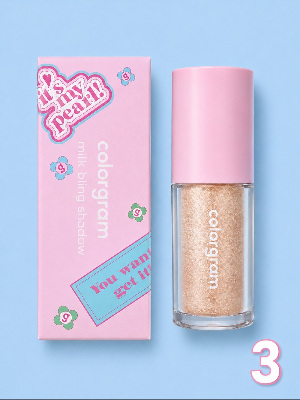 3 COLORGRAM Milk Bling EYE Shadow in color 10-Final Pearl